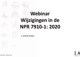 Eerste dia webinar wijzigingen NPR 7910-1