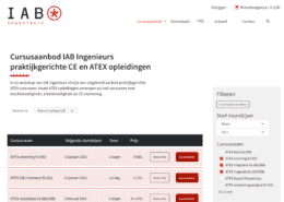 Screenshot van het nieuwe ontwerp van de homepage van de IAB webshop